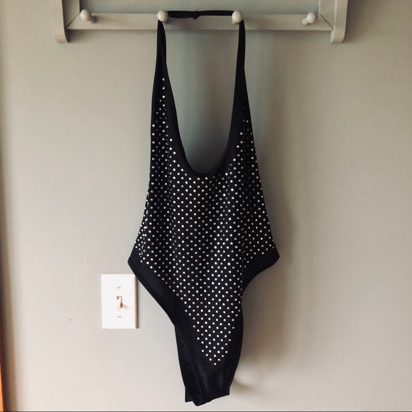 PrettyLittleThing Other - Pretty Little Thing rhinestone halter swimsuit